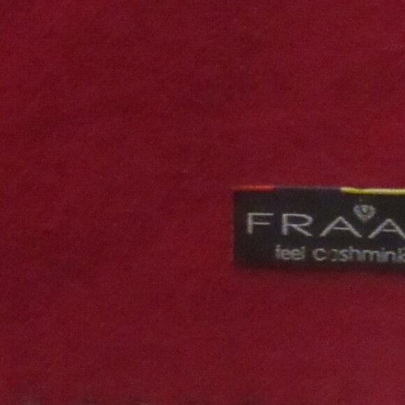 V. Fraas Feel Cashmink Vintage Red Black Extra Large Scarf, Made in Germany M112 - Picture 4 of 7